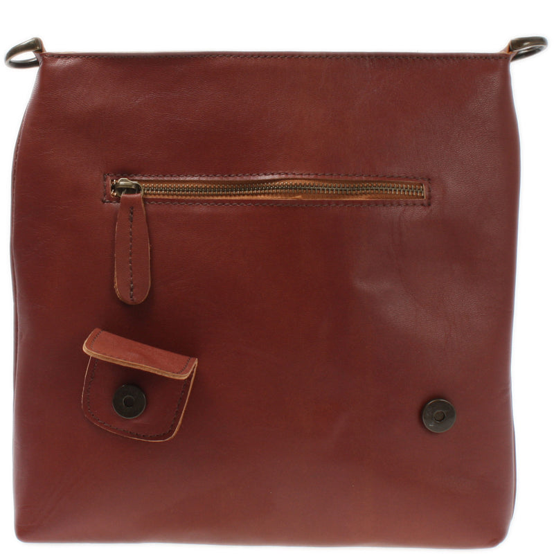 Leconi Umhängetasche Ledertasche Schultertasche Leder rotbraun LE3027 Begrenztes Angebot