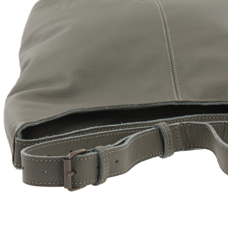 Leconi mittlere Umhängetasche Schultertasche Beuteltasche Damentasche Leder oliv LE0072 Saisonschlussverkauf