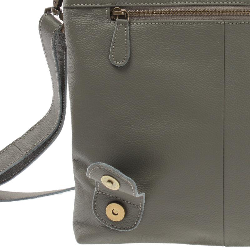 Leconi Umhängetasche Ledertasche Damen Schultertasche Leder oliv LE3073 Cyber Monday