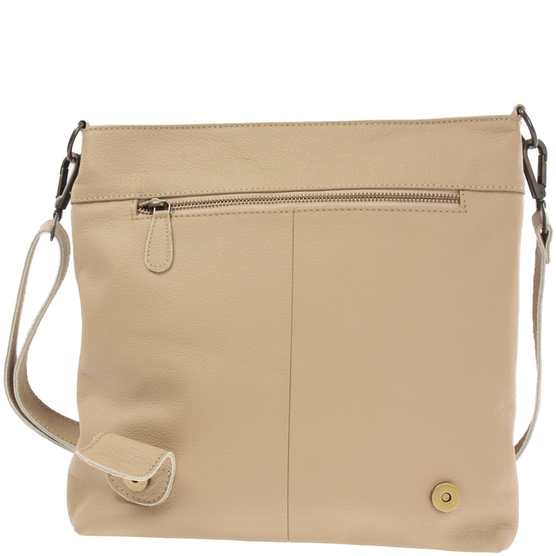 Leconi Umhängetasche Ledertasche Damen Schultertasche Leder sand LE3073 Weihnachtsangebot