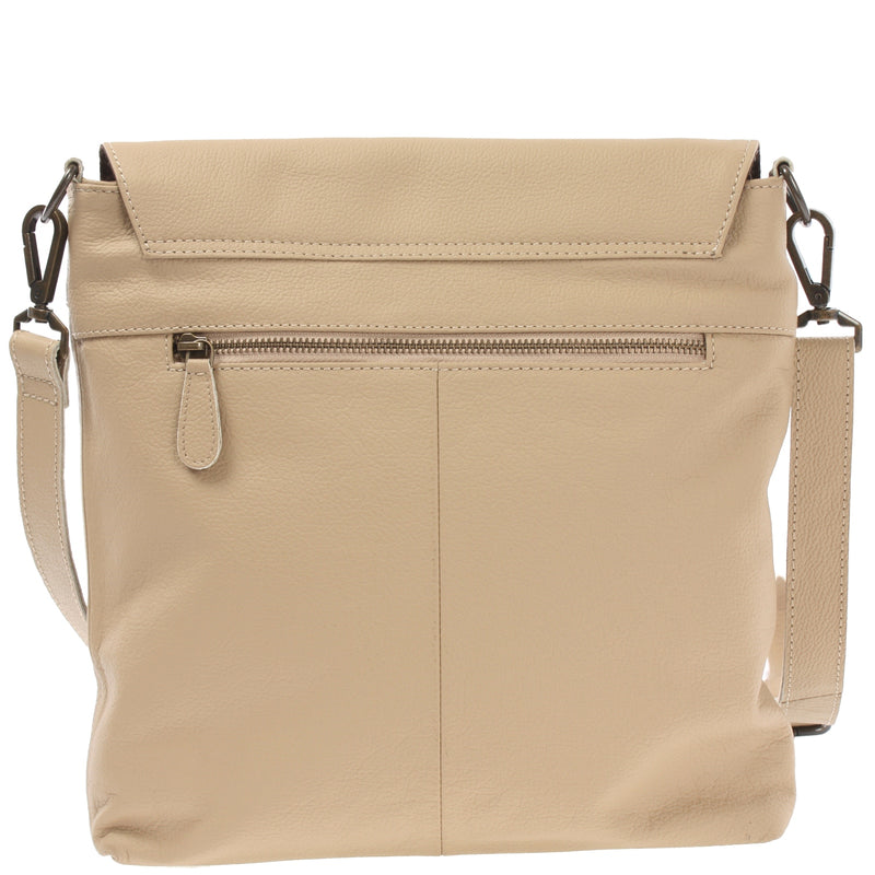 Leconi Umhängetasche Ledertasche Damen Schultertasche Leder sand LE3073 Weihnachtsangebot