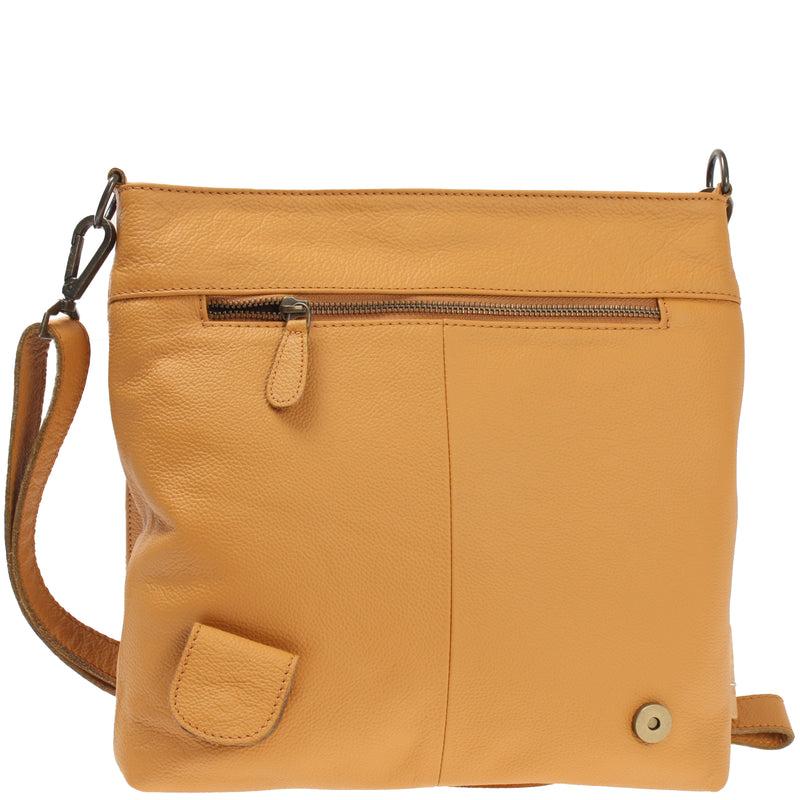 Leconi Umhängetasche Ledertasche Damen Schultertasche Leder senf LE3073 Osterangebot