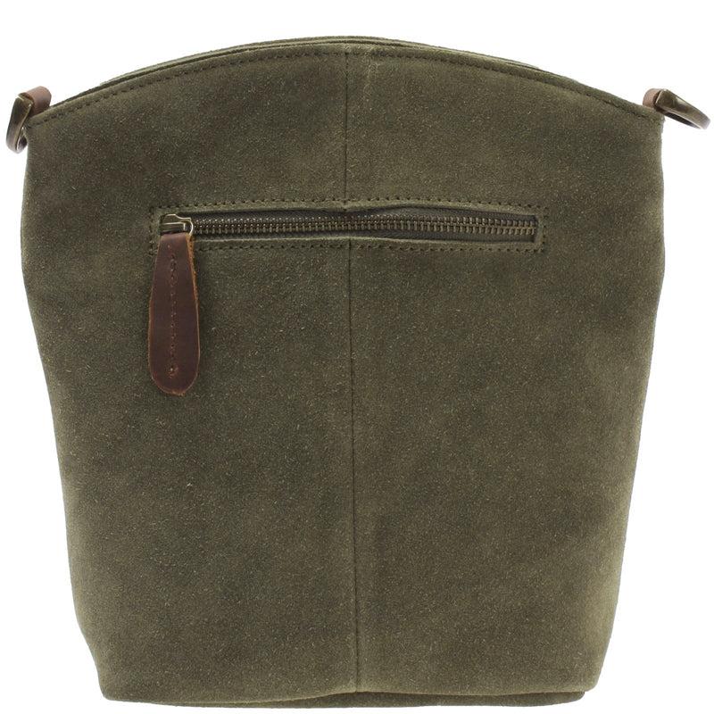 Leconi kleine Umhängetasche Schultertasche Freizeittasche Wildleder grün LE3049 Vatertagsangebot