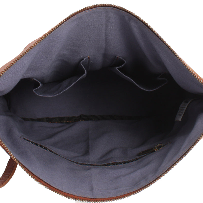 Leconi Umhängetasche Schultertasche Damentasche Ledertasche Leder cognac LE3067 Lagerräumung