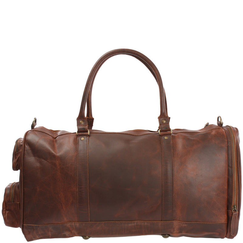 Leconi Reisetasche Weekender Sporttasche Damen Herren Leder braun LE2017 Exklusive Angebote