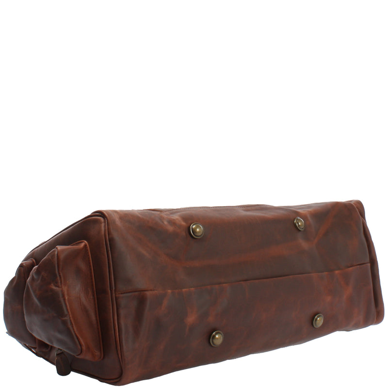 Leconi Reisetasche Weekender Sporttasche Damen Herren Leder braun LE2017 Exklusive Angebote