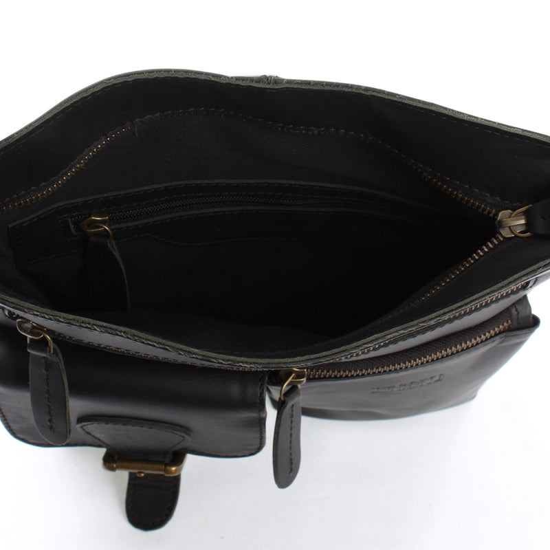Leconi Umhängetasche Schultertasche Ledertasche Leder schwarz LE3084 Blitzangebot