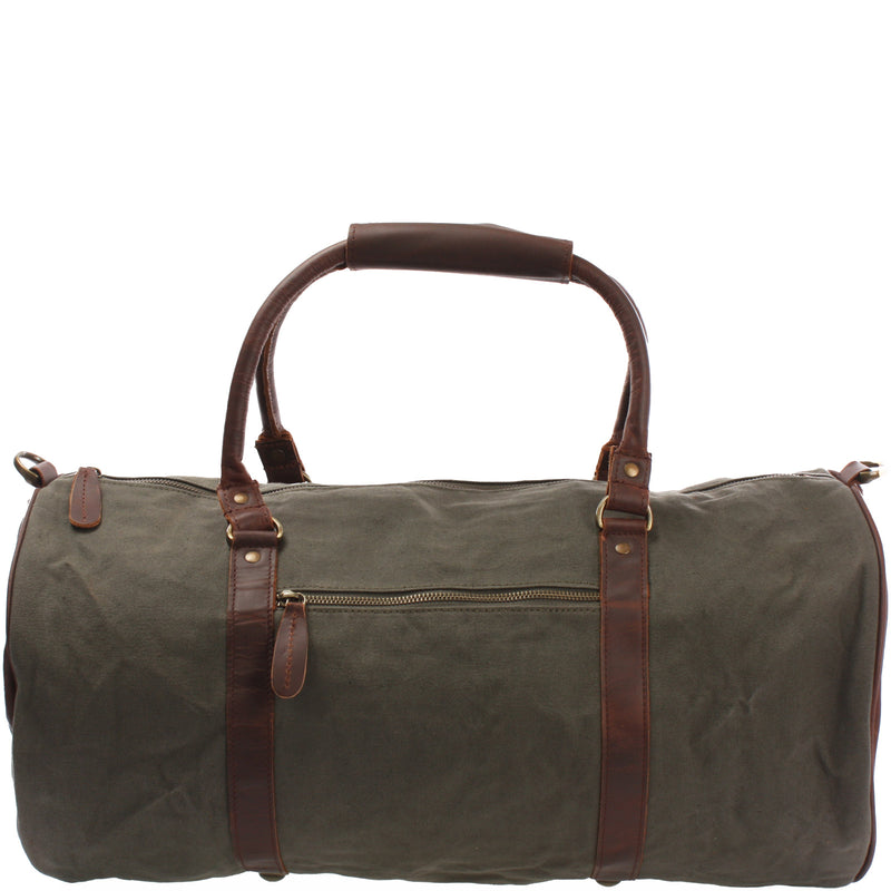 Leconi Weekender Reisetasche Sporttasche vintage Leder Canvas grün LE2004 Große Rabatte