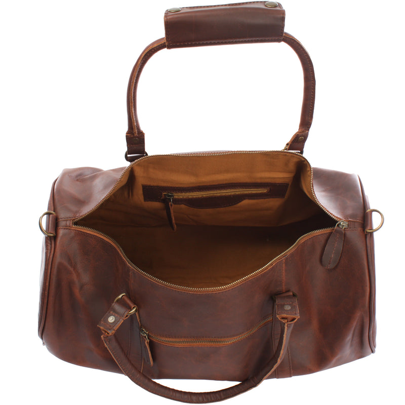 Leconi Weekender Reisetasche Sporttasche vintage Leder braun LE2004 Sonderangebote
