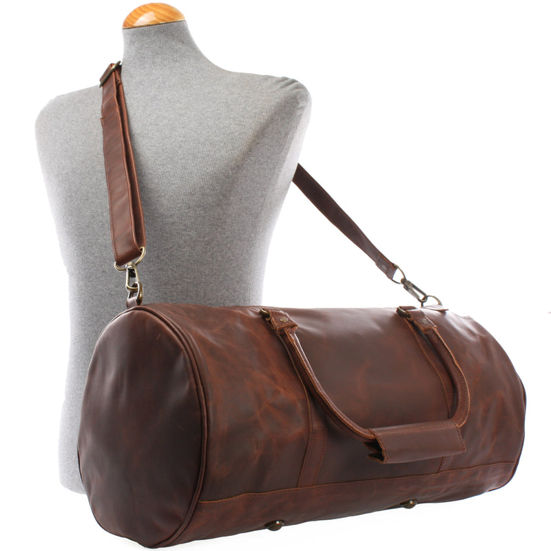 Leconi Weekender Reisetasche Sporttasche vintage Leder braun LE2004 Sonderangebote