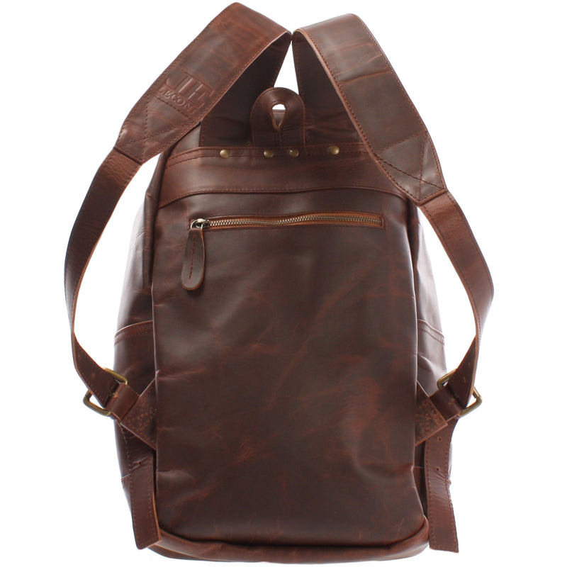Leconi Rucksack Lederrucksack Freizeitrucksack Damen Herren Leder braun LE1009 Wochenangebot