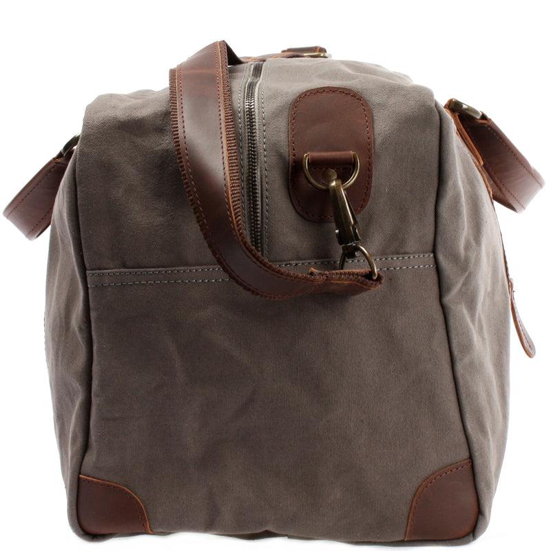 Leconi große Reisetasche Weekender Handgepäck Canvas Leder grau LE2020 JETZT KAUFEN