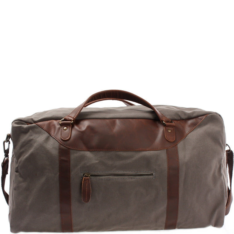 Leconi große Reisetasche Weekender Handgepäck Canvas Leder grau LE2020 JETZT KAUFEN