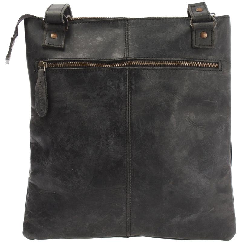 Leconi Umhängetasche Schultertasche Damen Herren Used Look Leder grau LE3011 Neueste Stile