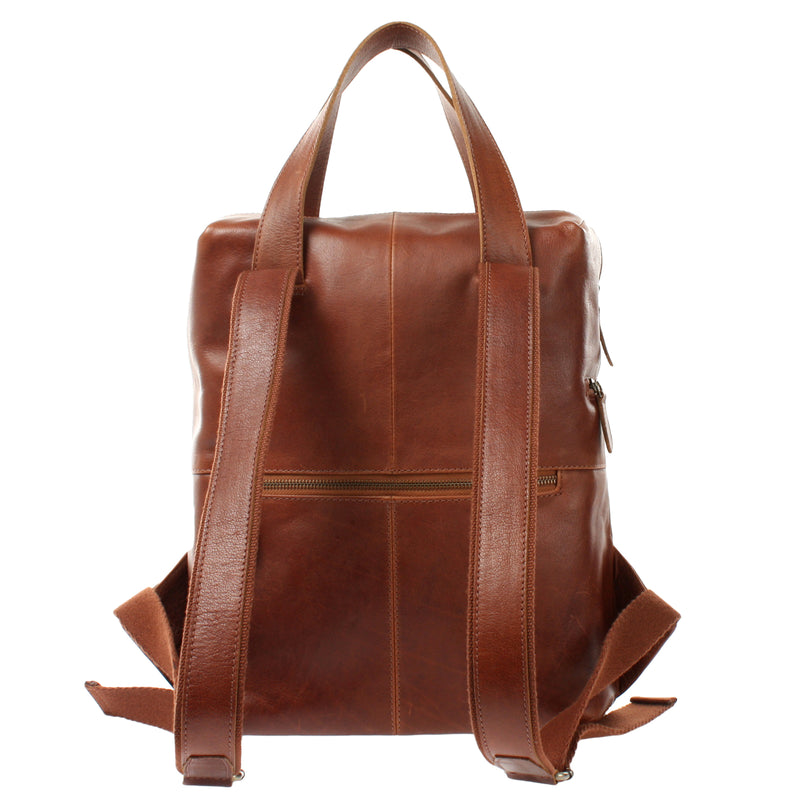 Leconi Rucksack Lederrucksack Freizeitrucksack Damen Herren Leder braun LE1023 Letzte 2 Tage