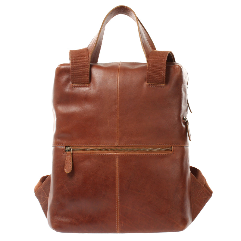 Leconi Rucksack Lederrucksack Freizeitrucksack Damen Herren Leder braun LE1023 Letzte 2 Tage