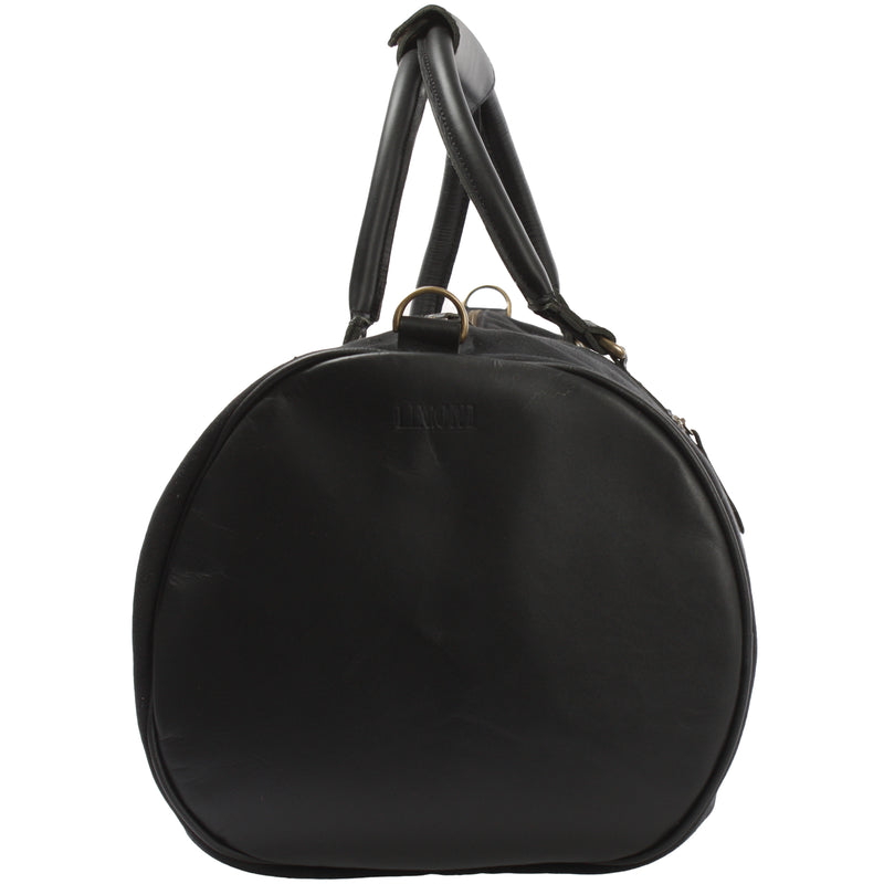 Leconi Weekender Reisetasche Sporttasche vintage Leder Canvas schwarz LE2004 Letzter Tag