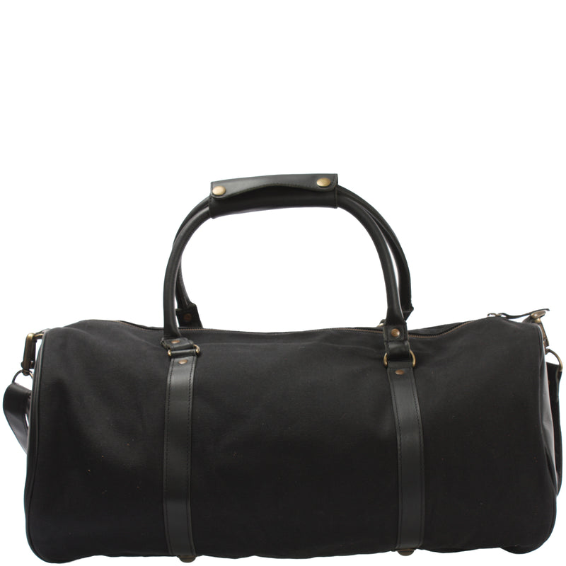 Leconi Weekender Reisetasche Sporttasche vintage Leder Canvas schwarz LE2004 Letzter Tag