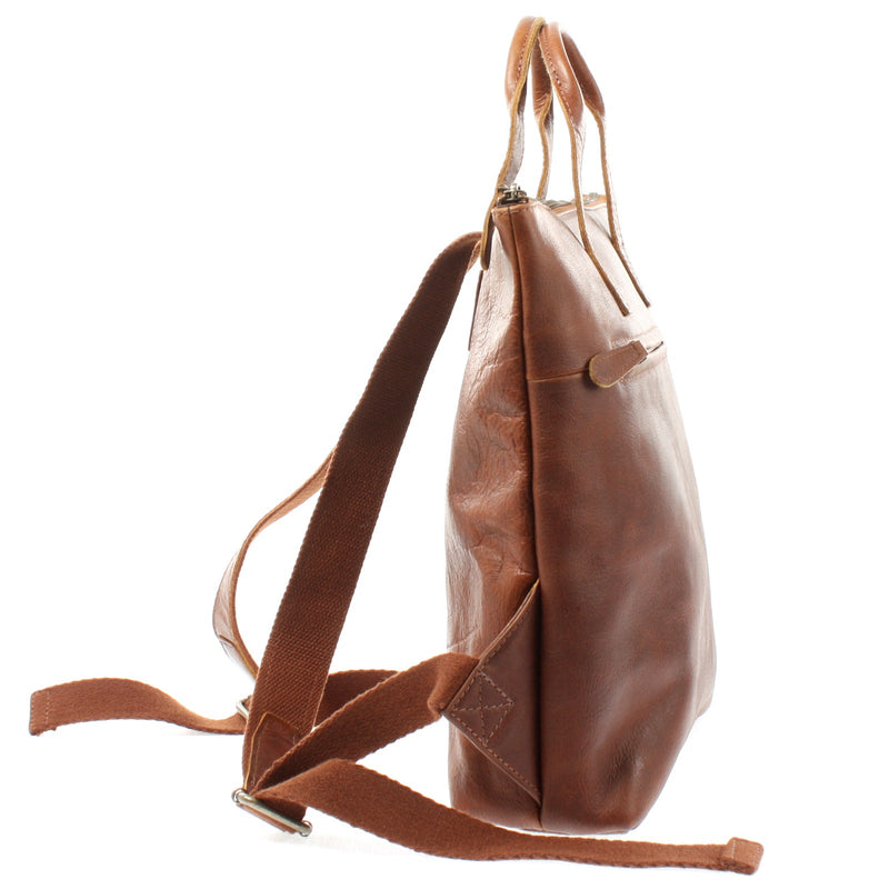 Leconi Rucksack Lederrucksack Freizeitrucksack Damen Herren Leder braun LE1031 Nur für heute