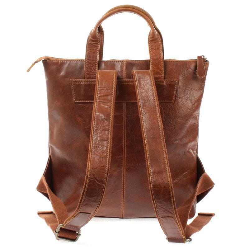Leconi Rucksack Lederrucksack Freizeitrucksack Damen Herren Leder braun LE1031 Nur für heute