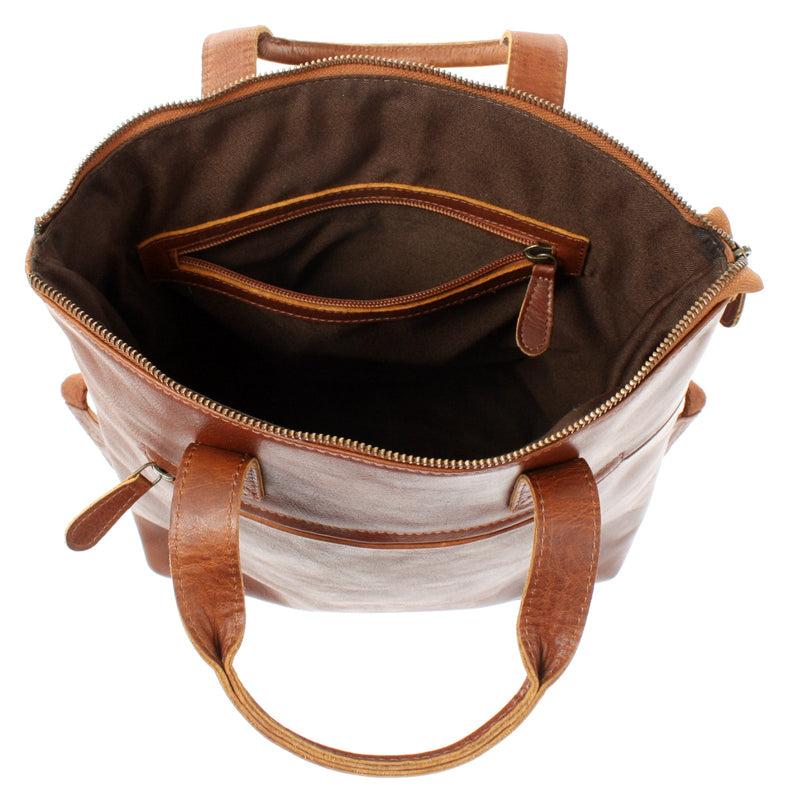 Leconi Rucksack Lederrucksack Freizeitrucksack Damen Herren Leder braun LE1031 Nur für heute