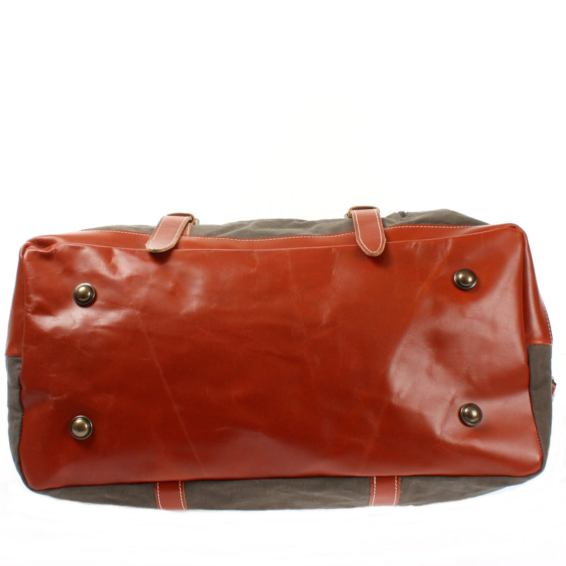 Leconi Reisetasche Weekender Handgepäck Leder Canvas grau LE2010 Sonderangebot der Fabrik