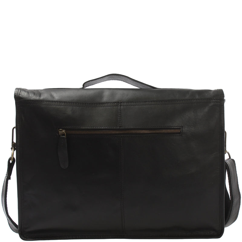 Leconi Aktentasche Businesstasche Messenger Bag Vintage Leder schwarz LE3009 Bis zu 55% Rabatt