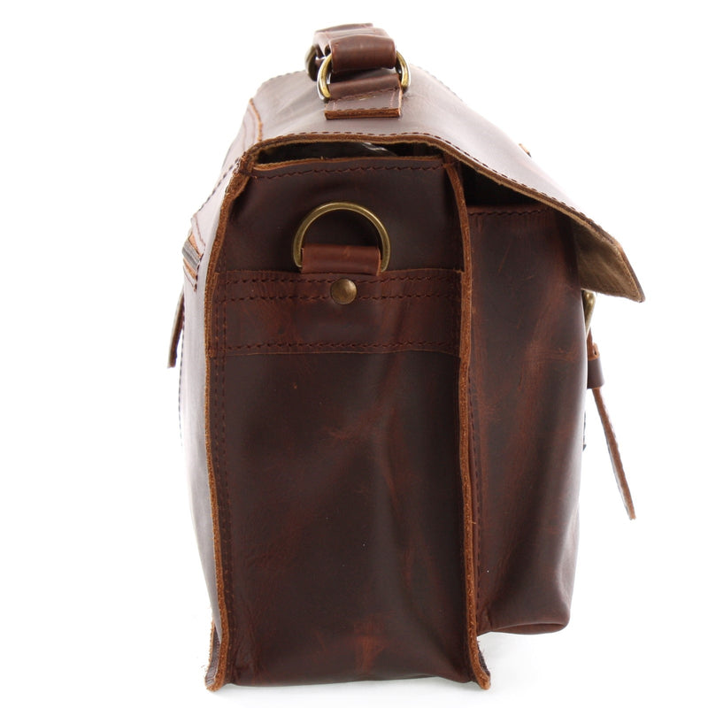 Leconi kleine Umhängetasche Schultertasche Damen Herren Leder braun LE3023 Discount Store für neue Produkte
