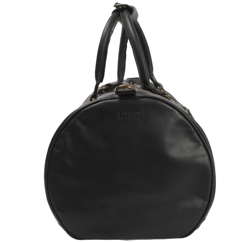 Leconi Weekender Reisetasche Sporttasche vintage Leder schwarz LE2004 Nur noch ein Tag übrig