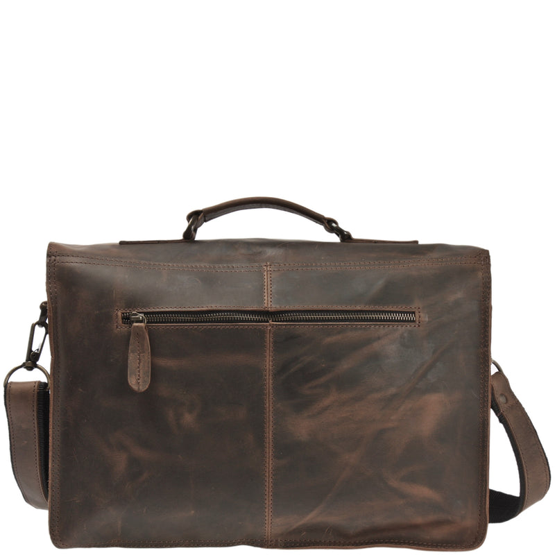 Leconi Aktentasche Businesstasche Messenger Bag Vintage Leder schlamm LE3008 Super Rabatt