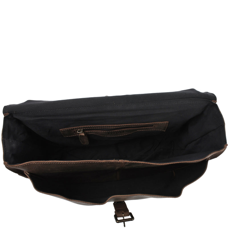 Leconi Aktentasche Businesstasche Messenger Bag Vintage Leder schlamm LE3008 Super Rabatt