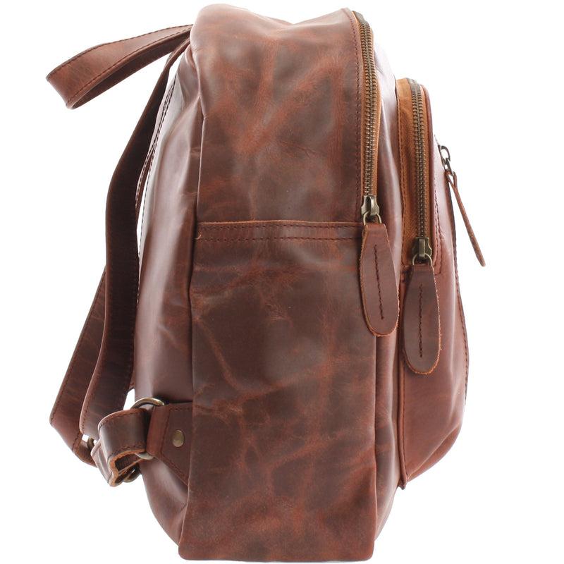 Leconi kleiner Rucksack Freizeitrucksack Lederrucksack Leder braun LE1011 Clearance-Verkauf