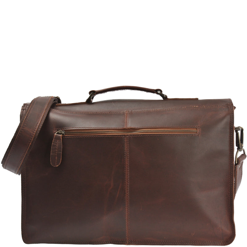 Leconi Aktentasche Businesstasche Messenger Bag Vintage Leder braun LE3008 50% Rabatt für begrenzte Zeit