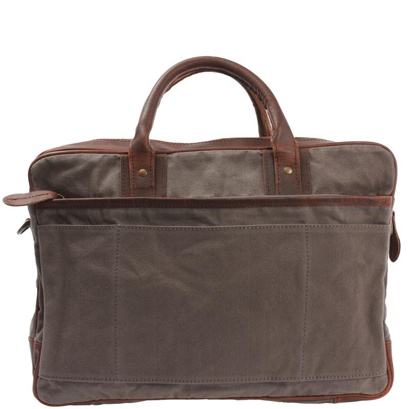 Leconi Aktentasche Handgepäck Trolleytasche Canvas Leder grau LE3066 Rabatte dieses Monats