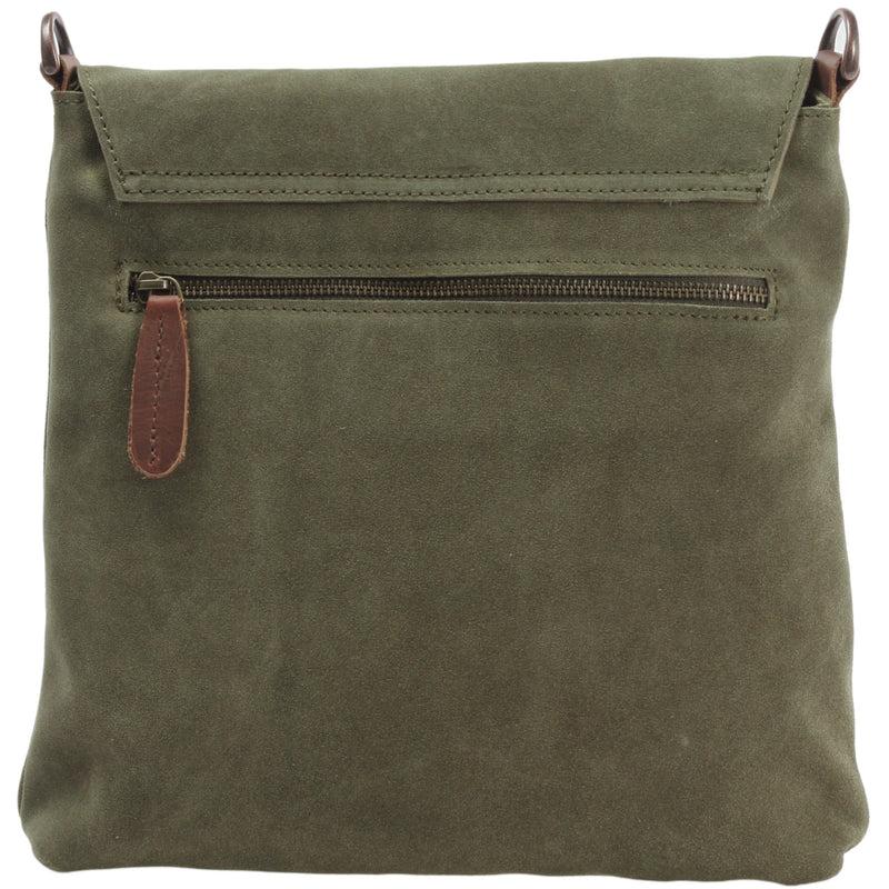 Leconi Umhängetasche Ledertasche Damen Schultertasche Wildleder grün LE3027 Verkauf