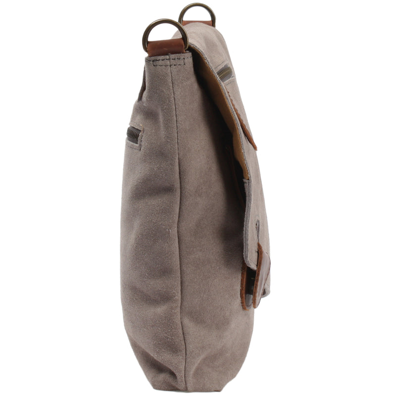 Leconi Umhängetasche Ledertasche Damen Schultertasche Wildleder grau LE3027 Hotsell