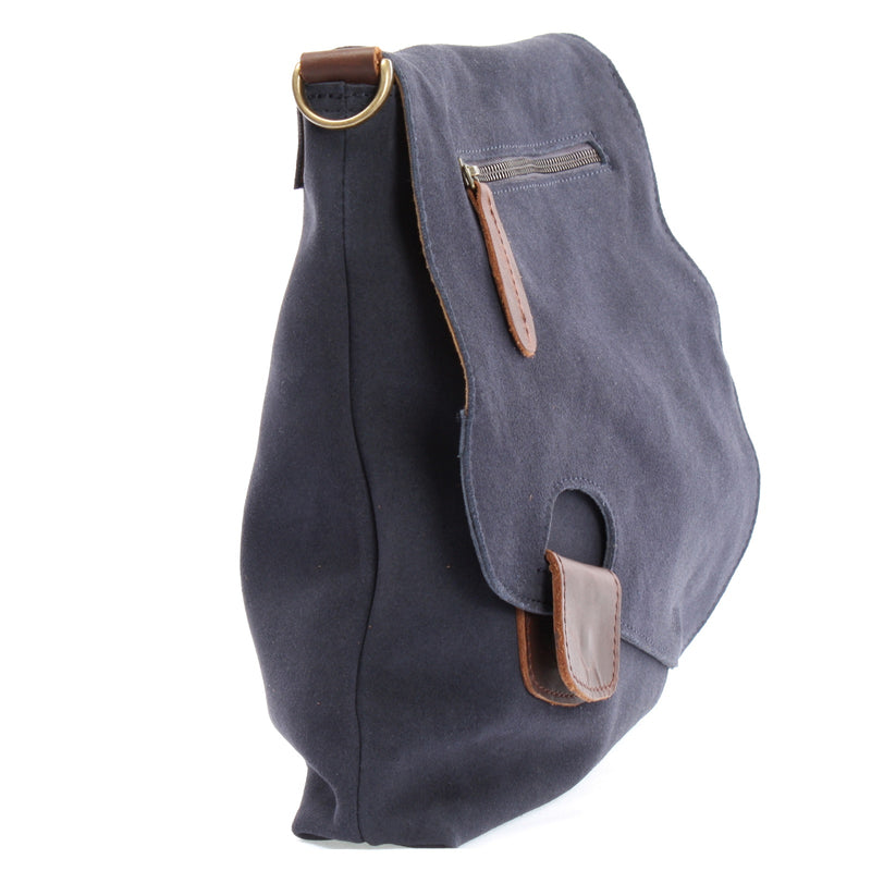 Leconi Umhängetasche Damentasche Wildleder Leder indigo blau LE3027 im Angebot