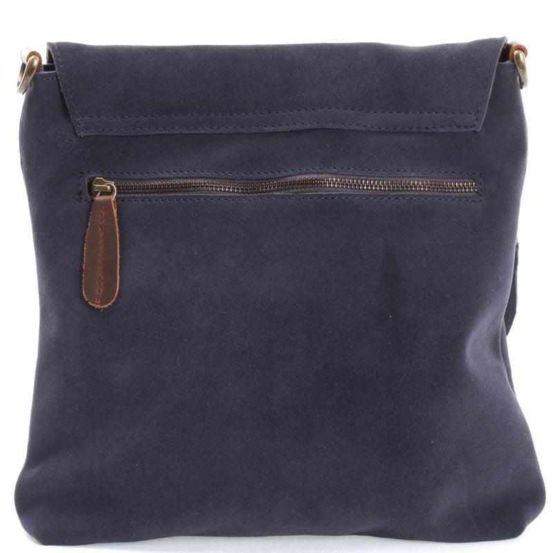 Leconi Umhängetasche Damentasche Wildleder Leder indigo blau LE3027 im Angebot