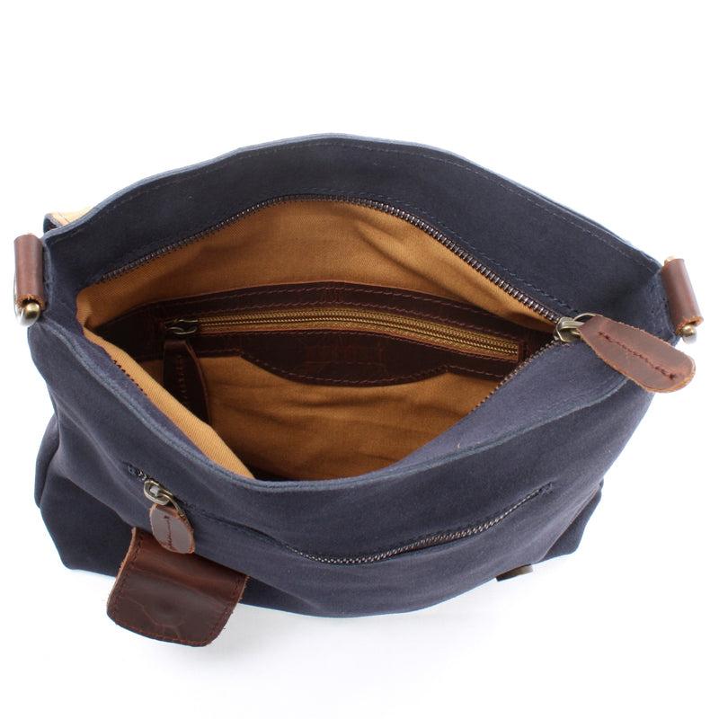 Leconi Umhängetasche Damentasche Wildleder Leder indigo blau LE3027 im Angebot