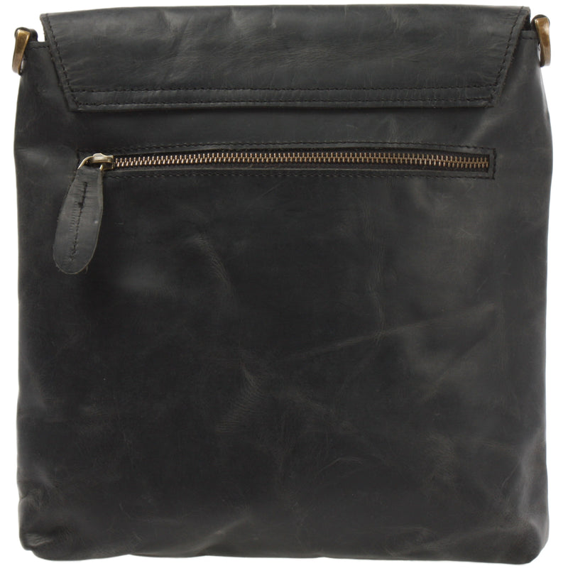 Leconi Umhängetasche Ledertasche Schultertasche Leder grau LE3027 Fabrikverkauf