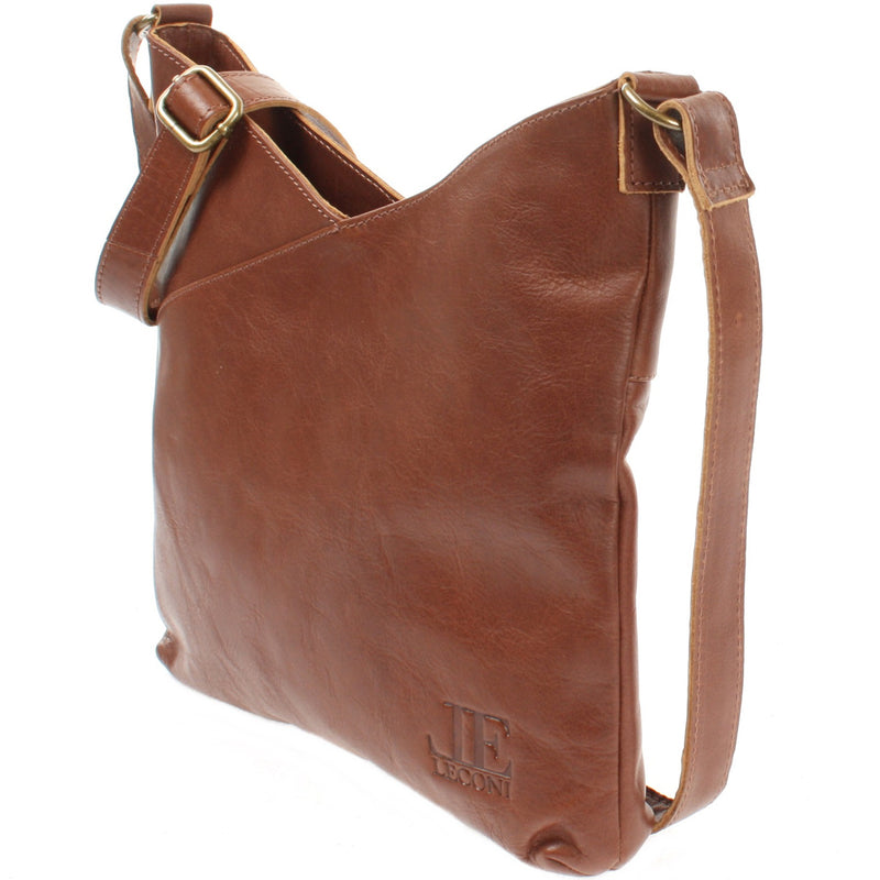 Leconi Schultertasche Umhängetasche Handtasche Leder braun LE0065 Limitierter Zeitrabatt