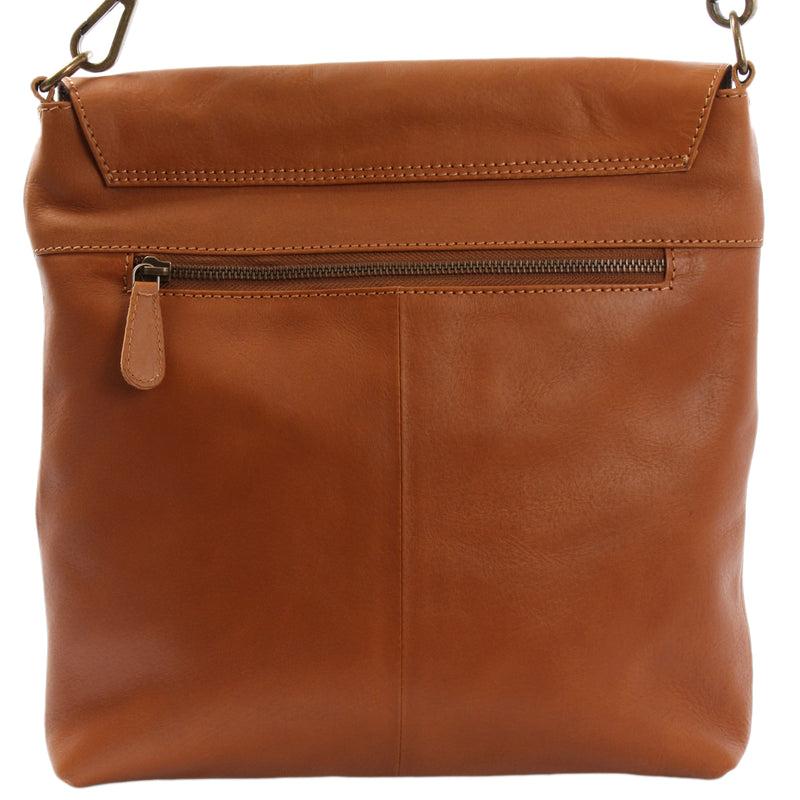 Leconi Umhängetasche Ledertasche Schultertasche Leder cognac LE3073 Fabrikpreis