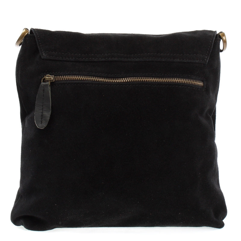Leconi Umhängetasche Schultertasche Veloursleder schwarz LE3027 Günstig kaufen