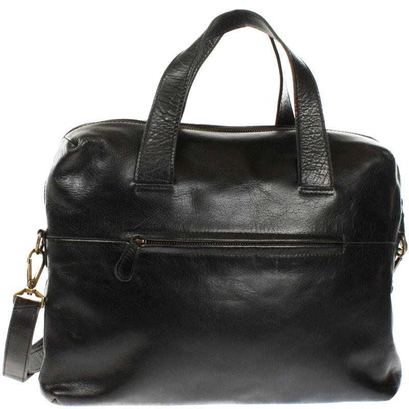 Leconi Schultertasche Henkeltasche Shopper Handtasche Damen Leder schwarz LE0059 Versandkostenfrei