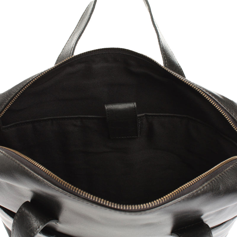 Leconi Schultertasche Henkeltasche Shopper Handtasche Damen Leder schwarz LE0059 Versandkostenfrei
