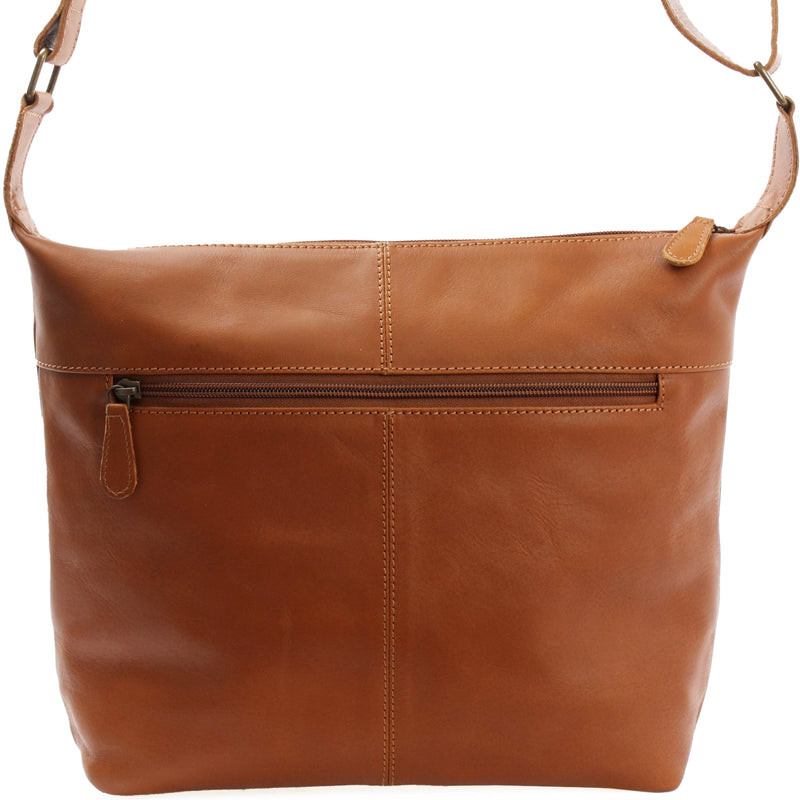 Leconi Umhängetasche Ledertasche Damentasche Leder cognac LE0064 Begrenztes Angebot