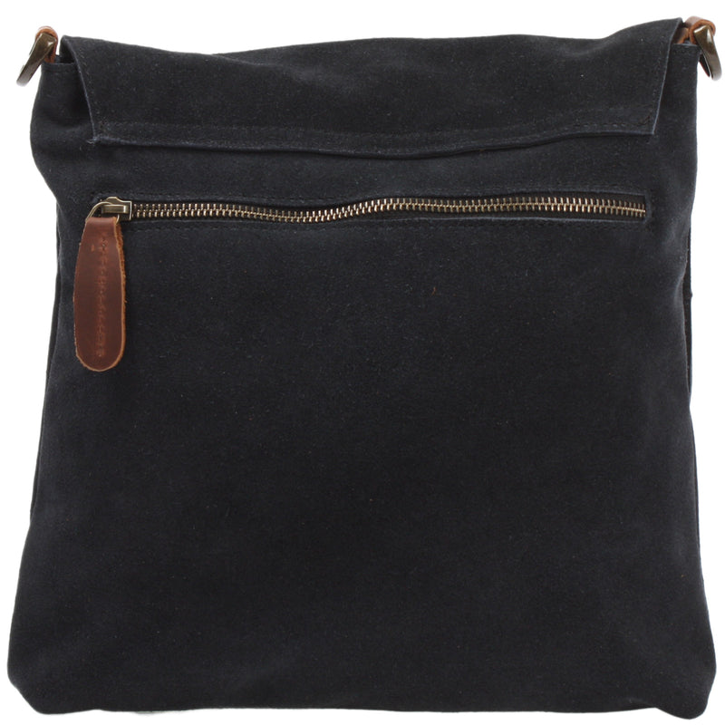 Leconi Umhängetasche Ledertasche Damen Schultertasche Wildleder anthrazit LE3027 Exklusivangebot