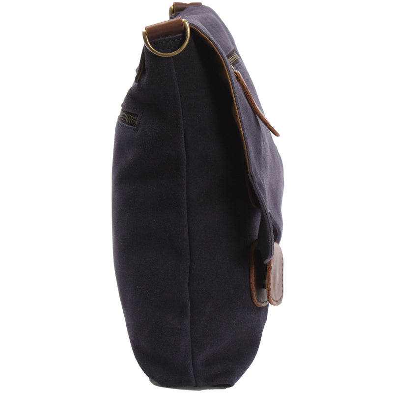 Leconi Umhängetasche Ledertasche Damen Schultertasche Wildleder navy LE3027 Osterangebot