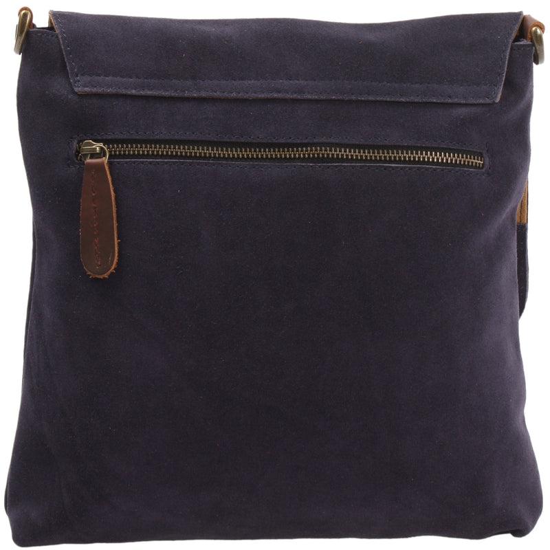 Leconi Umhängetasche Ledertasche Damen Schultertasche Wildleder navy LE3027 Osterangebot