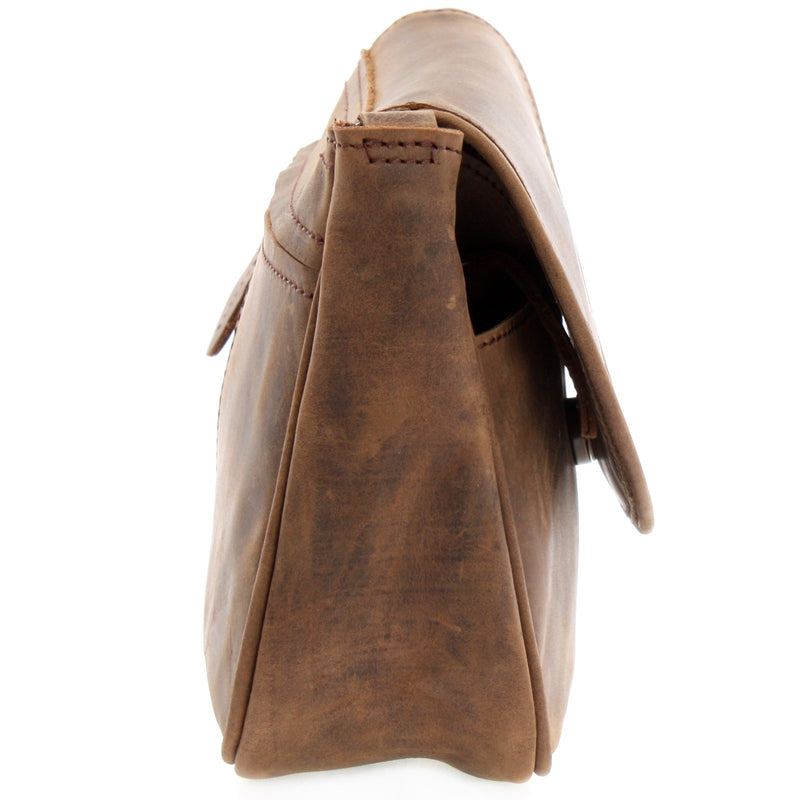 Leconi kleine Umhängetasche Damentasche Leder schlamm LE3047 Top Angebot